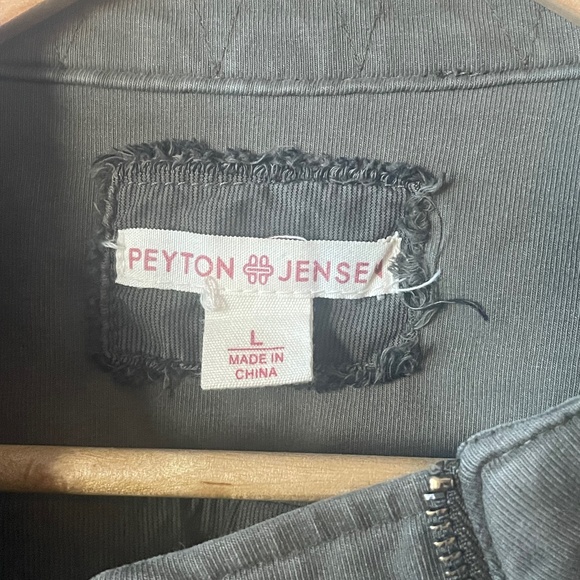 Peyton Jensen Army Green Knit Moto Jacket - Picture 6 of 9